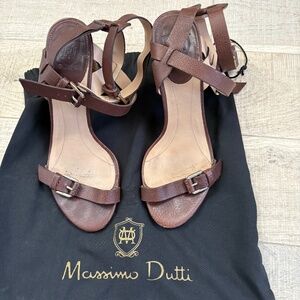 Massimo Dutti Brown Leather Heels